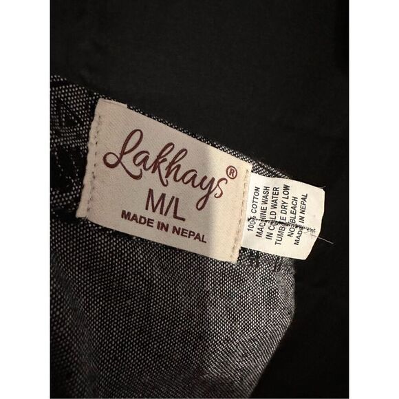 BEAUTIFUL Lakhays Boho Tie Overalls Linen-Like Medallion Wide Leg Lagenlook Ankl - Picture 7 of 9